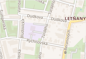 Dudkova v obci Praha - mapa ulice