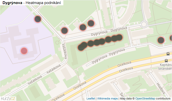 Mapa Dygrýnova - Firmy v ulici.