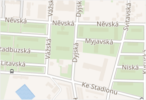 Dyjská v obci Praha - mapa ulice