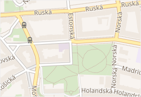 Estonská v obci Praha - mapa ulice