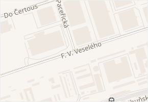 F.V.Veselého v obci Praha - mapa ulice