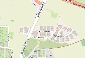 Farkašova v obci Praha - mapa ulice