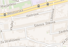 Fastrova v obci Praha - mapa ulice