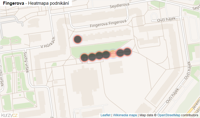 Mapa Fingerova - Firmy v ulici.