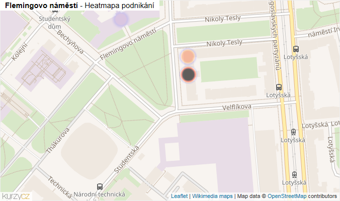Mapa Flemingovo náměstí - Firmy v ulici.