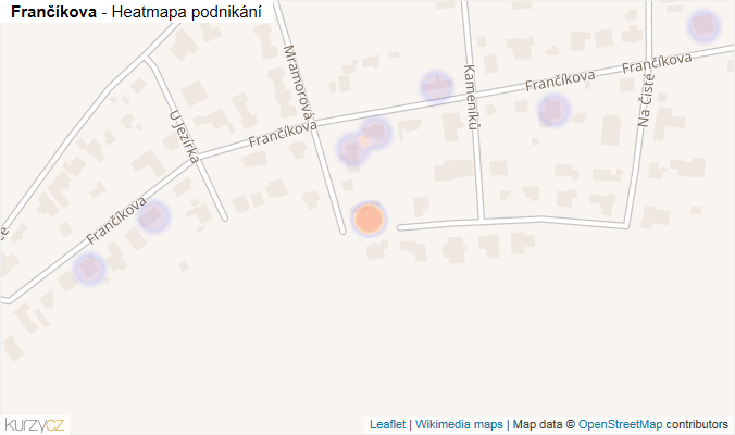 Mapa Frančíkova - Firmy v ulici.