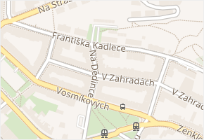 Františka Kadlece v obci Praha - mapa ulice