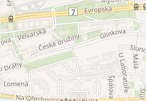 Glinkova v obci Praha - mapa ulice