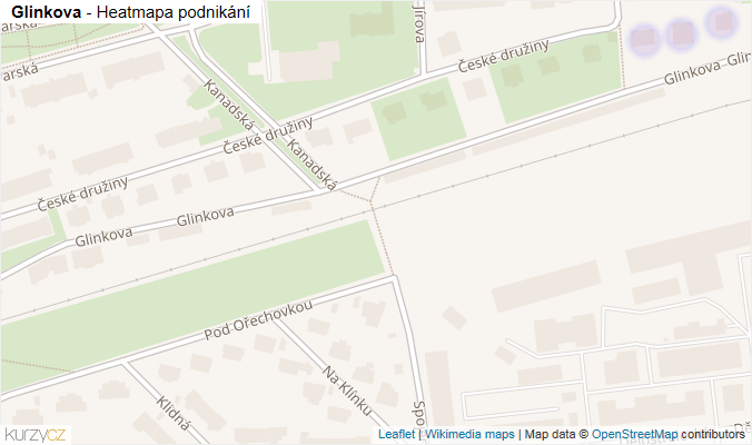 Mapa Glinkova - Firmy v ulici.