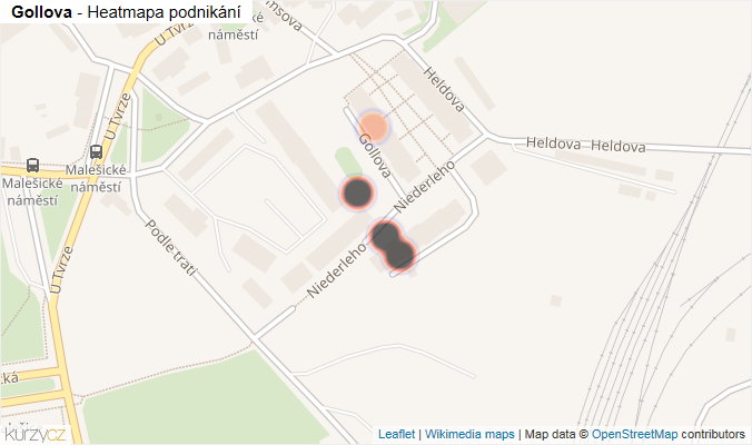Mapa Gollova - Firmy v ulici.