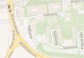 Hábova v obci Praha - mapa ulice