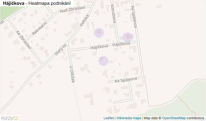 Mapa Hájíčkova - Firmy v ulici.