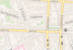 Hálkova v obci Praha - mapa ulice