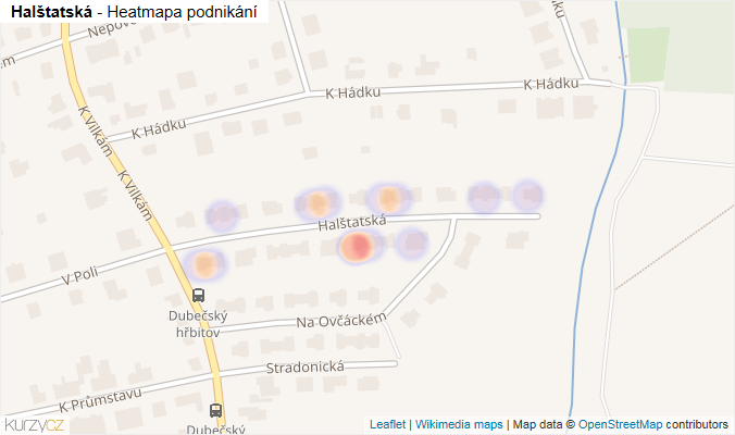 Mapa Halštatská - Firmy v ulici.