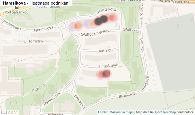 Mapa Hamsíkova - Firmy v ulici.
