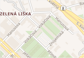 Hanusova v obci Praha - mapa ulice