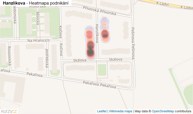 Mapa Hanzlíkova - Firmy v ulici.