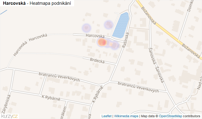 Mapa Harcovská - Firmy v ulici.