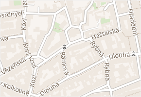 Haštalské náměstí v obci Praha - mapa ulice