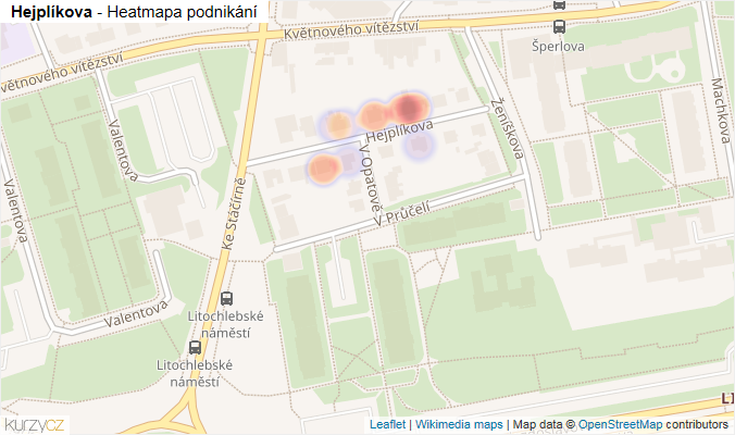 Mapa Hejplíkova - Firmy v ulici.