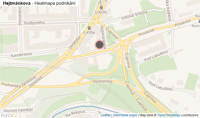 Mapa Hejtmánkova - Firmy v ulici.