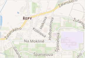 Hekova v obci Praha - mapa ulice