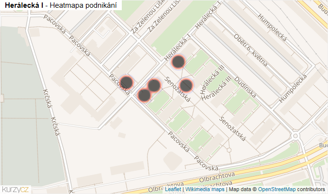 Mapa Herálecká I - Firmy v ulici.