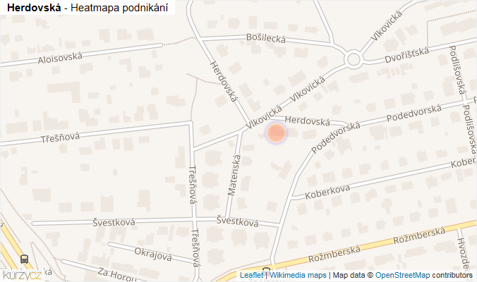 Mapa Herdovská - Firmy v ulici.