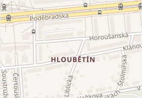 Hloubětín v obci Praha - mapa části obce