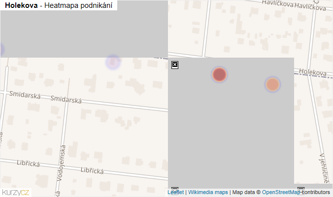 Mapa Holekova - Firmy v ulici.