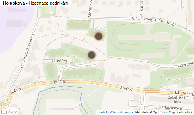 Mapa Holubkova - Firmy v ulici.