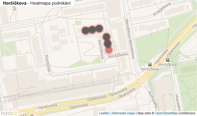 Mapa Horčičkova - Firmy v ulici.