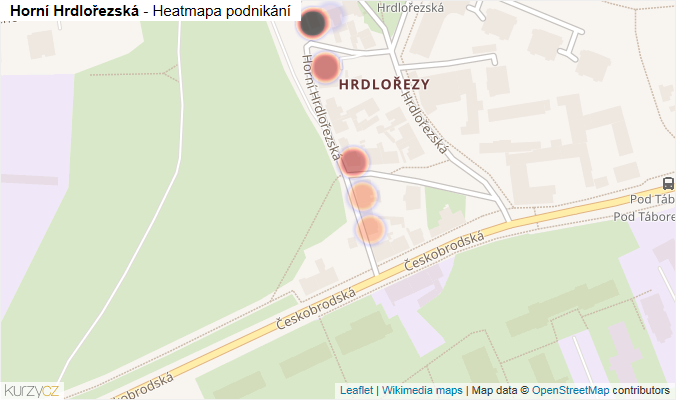 Mapa Horní Hrdlořezská - Firmy v ulici.