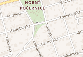 Horní Počernice v obci Praha - mapa části obce