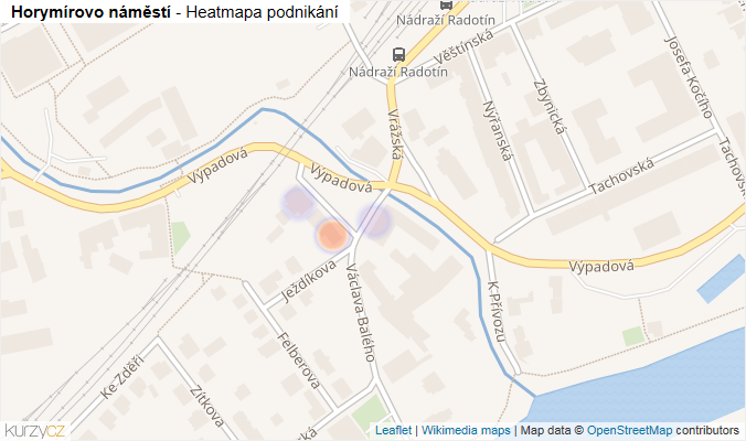 Mapa Horymírovo náměstí - Firmy v ulici.