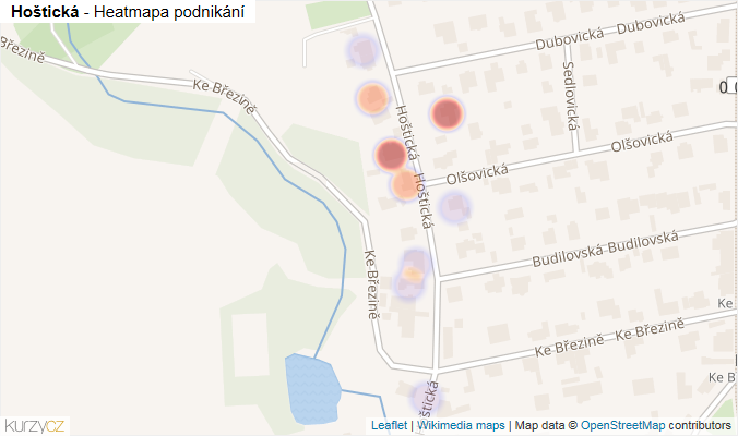 Mapa Hoštická - Firmy v ulici.