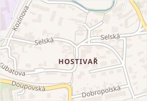 Hostivař v obci Praha - mapa části obce