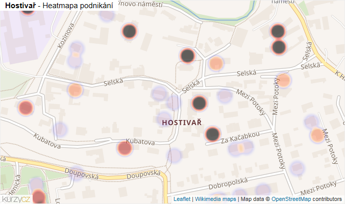 Mapa Hostivař - Firmy v části obce.