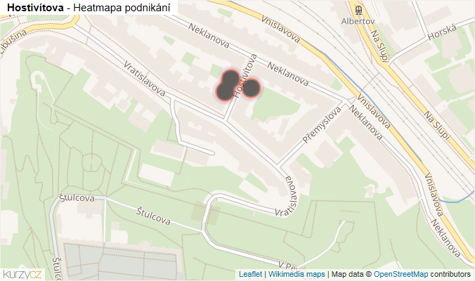 Mapa Hostivítova - Firmy v ulici.