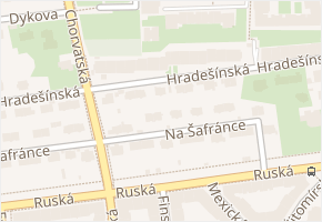Hradešínská v obci Praha - mapa ulice