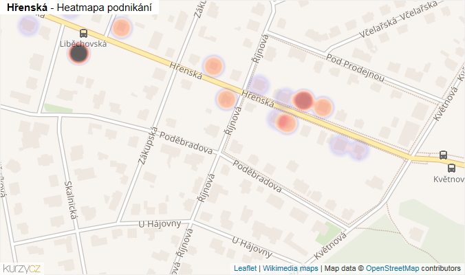 Mapa Hřenská - Firmy v ulici.