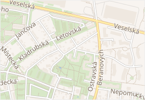 Hronovská v obci Praha - mapa ulice