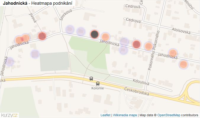 Mapa Jahodnická - Firmy v ulici.