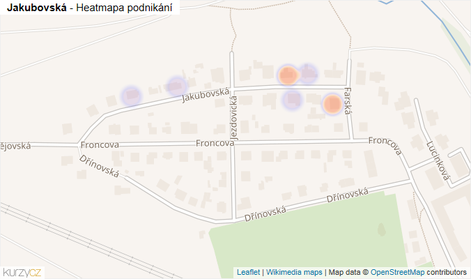 Mapa Jakubovská - Firmy v ulici.