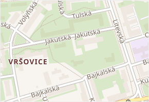 Jakutská v obci Praha - mapa ulice