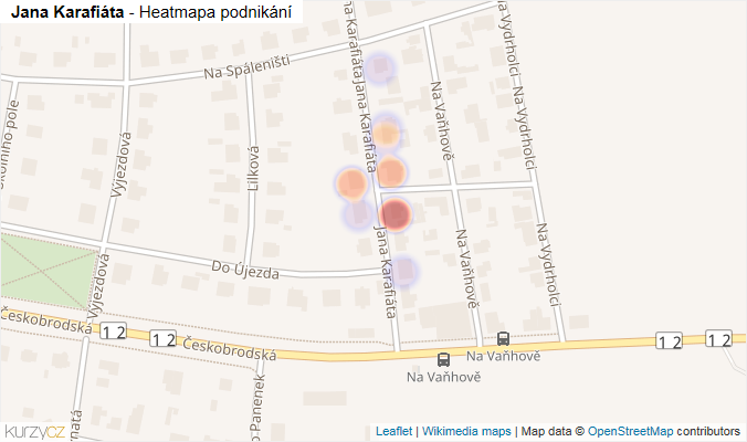Mapa Jana Karafiáta - Firmy v ulici.