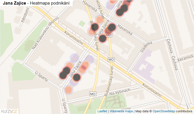 Mapa Jana Zajíce - Firmy v ulici.