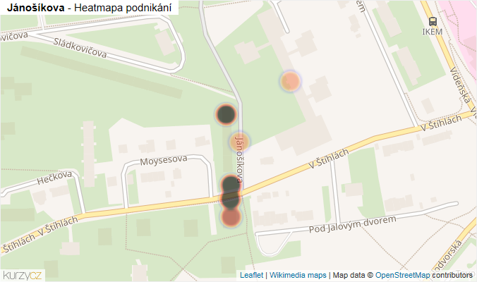 Mapa Jánošíkova - Firmy v ulici.