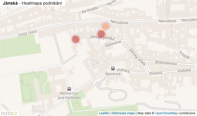 Mapa Jánská - Firmy v ulici.