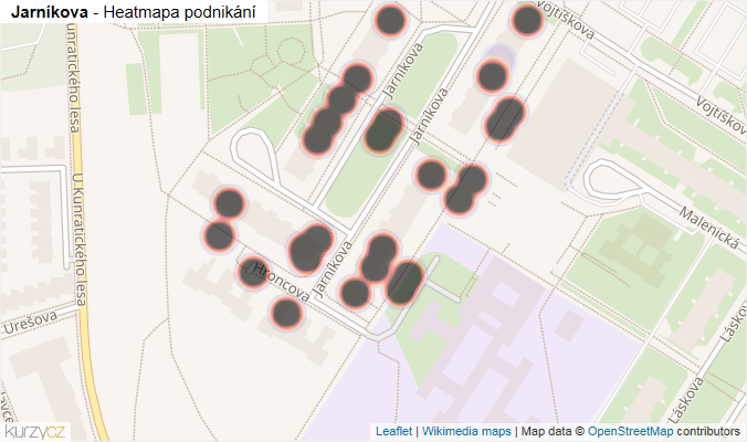Mapa Jarníkova - Firmy v ulici.